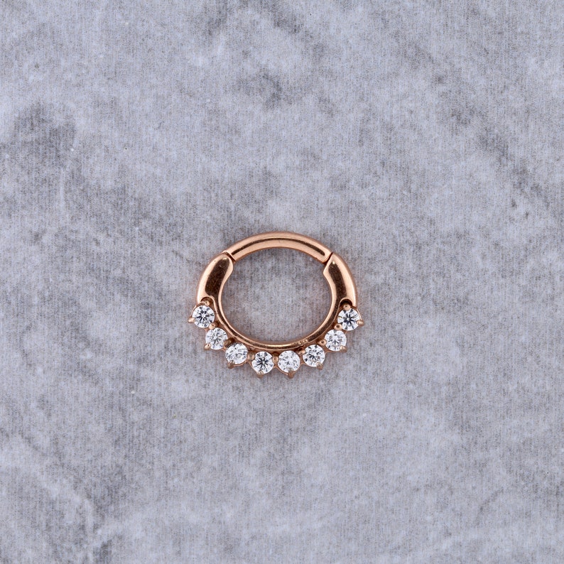 Rose Gold Septum Piercing Daith Helix Cartilage Clicker Hinged Etsy