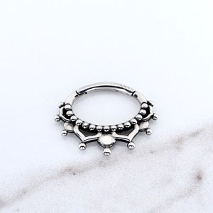 Beautiful Daith Piercing Septum Ring Tragus/Cartilage/Helix  316L Surgical Steel 16g - 7mm