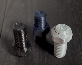 Bolt & Nut Fidget – 3 Pack (Black, Gray, Blue) – Smooth Threaded Fidget Toy