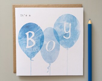 New Baby ‘It’s a boy’ balloon card