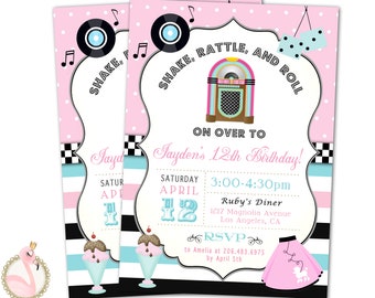 50s Party Invitation Etsy