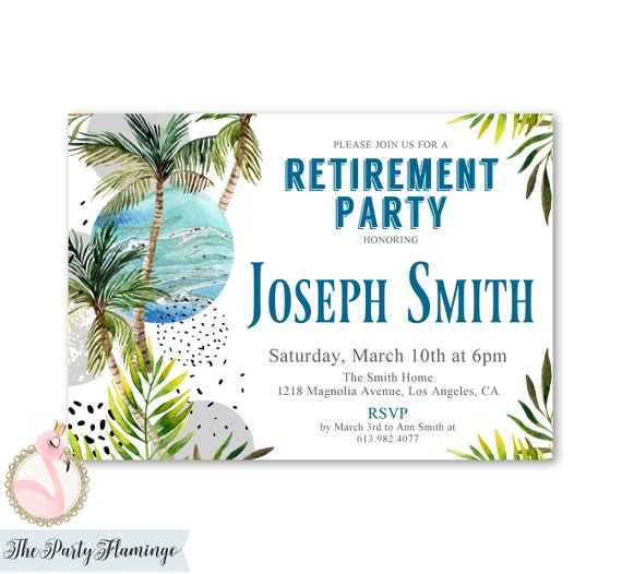 Beach Ruhestand Einladung Tropen Ozean Rentenfest Ladt Ein Etsy