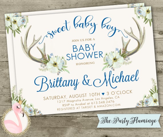 boho baby shower invitations boy