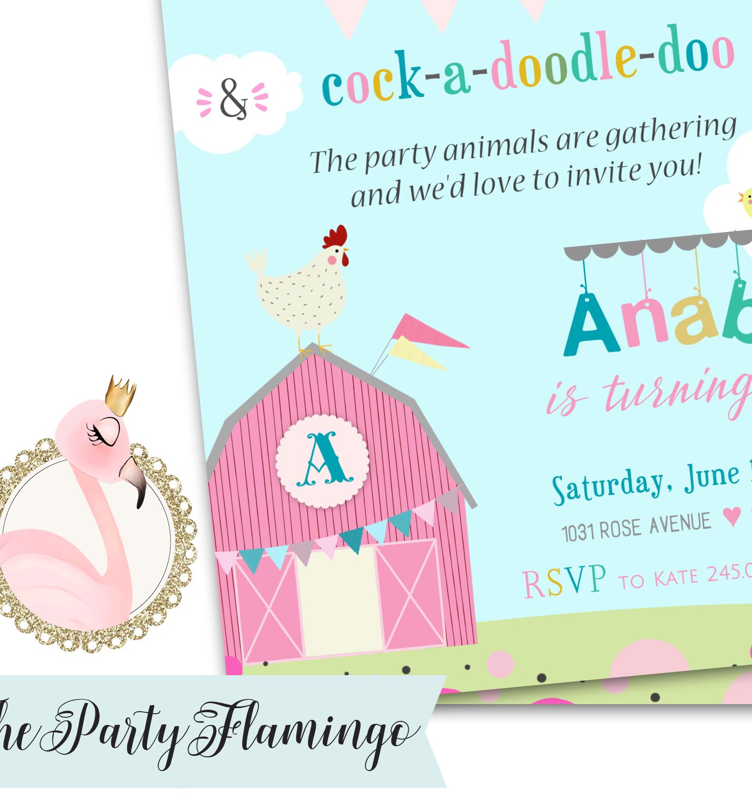Farm Animals Birthday Invitation Farm Themed Invitations Etsy