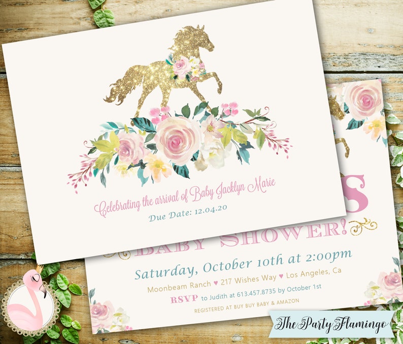 Horse Baby Shower Invitation Horse Themed Baby Shower Etsy