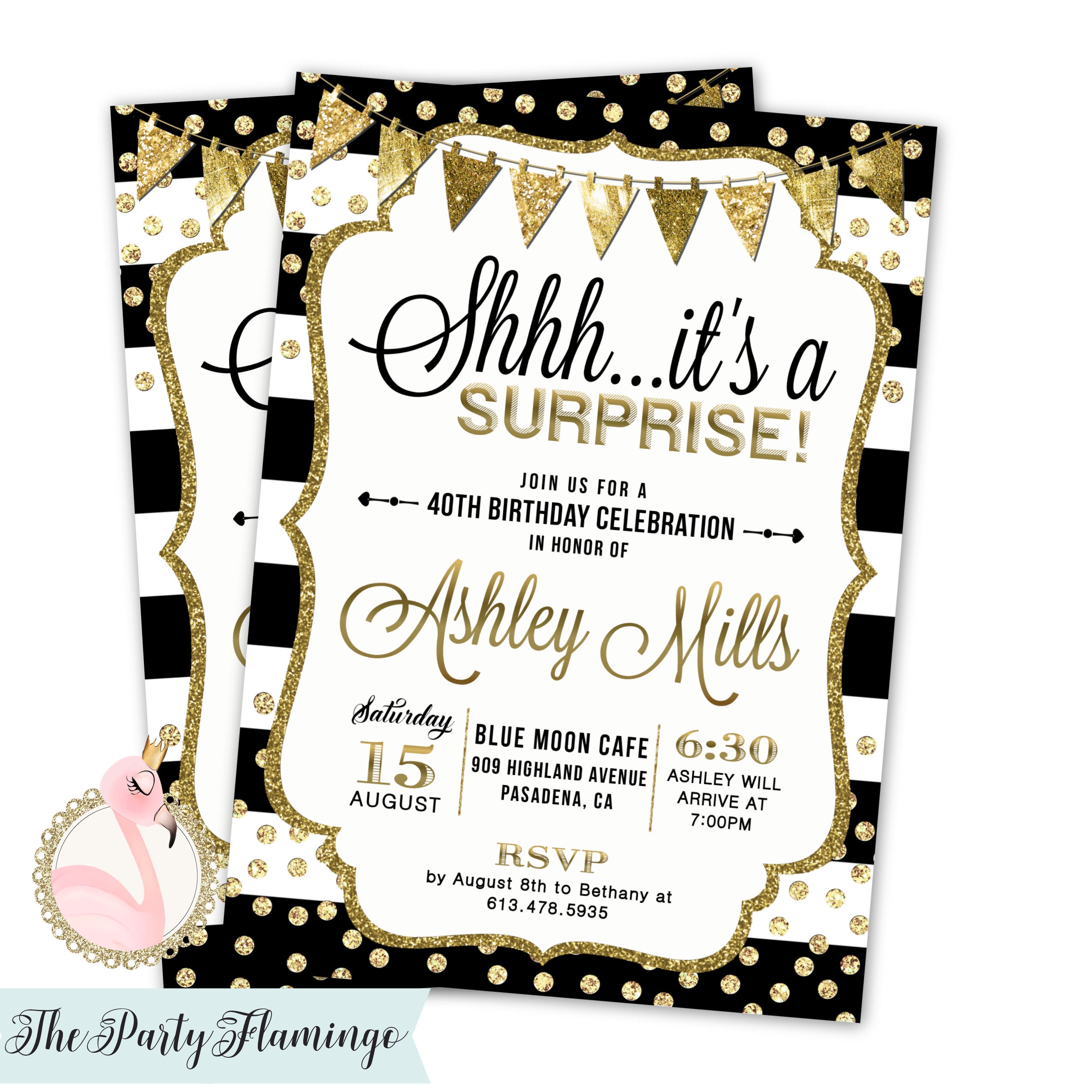 Personalised Surprise Birthday Invitations 30th 40th 50th 60th