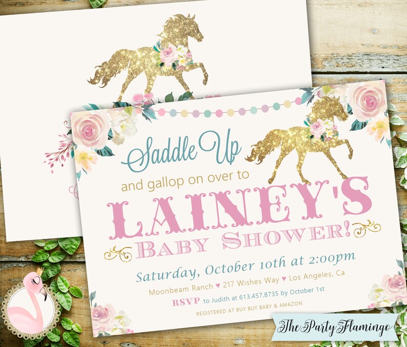 Horse Baby Shower Invitation Horse Themed Baby Shower Etsy
