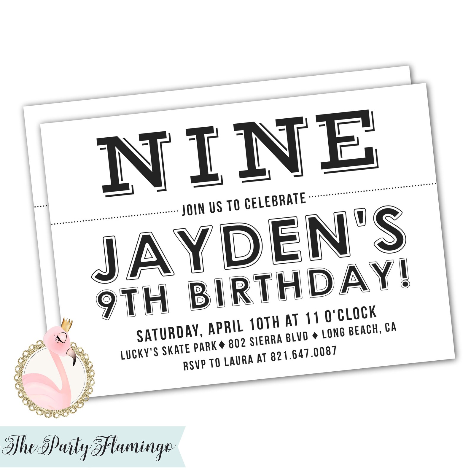 Boy 9th Birthday Invitation 9th Birthday Invites Boy or Girl | Etsy