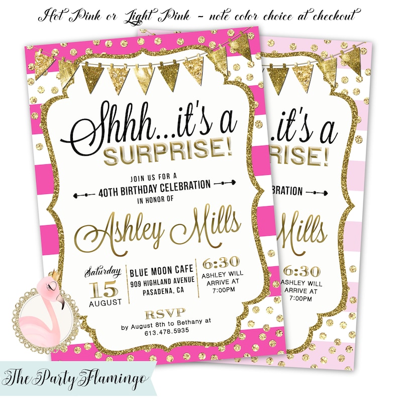 Surprise Party Invitation Surprise Birthday Invitation for Etsy