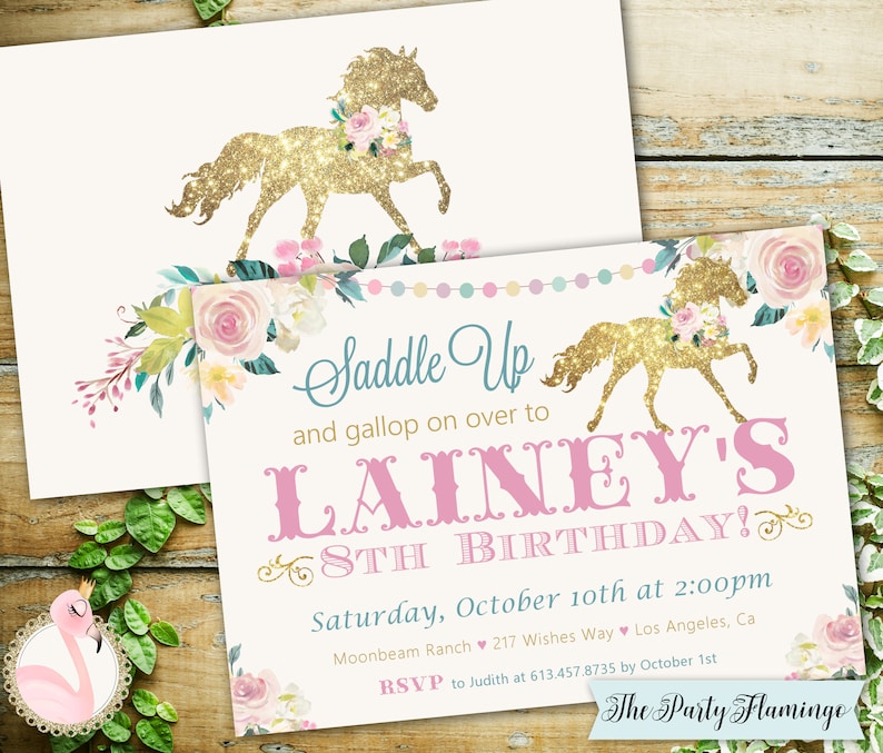Horse Birthday Invitation Saddle up Horse Invitations Etsy