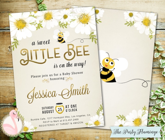 bee themed baby shower invitations