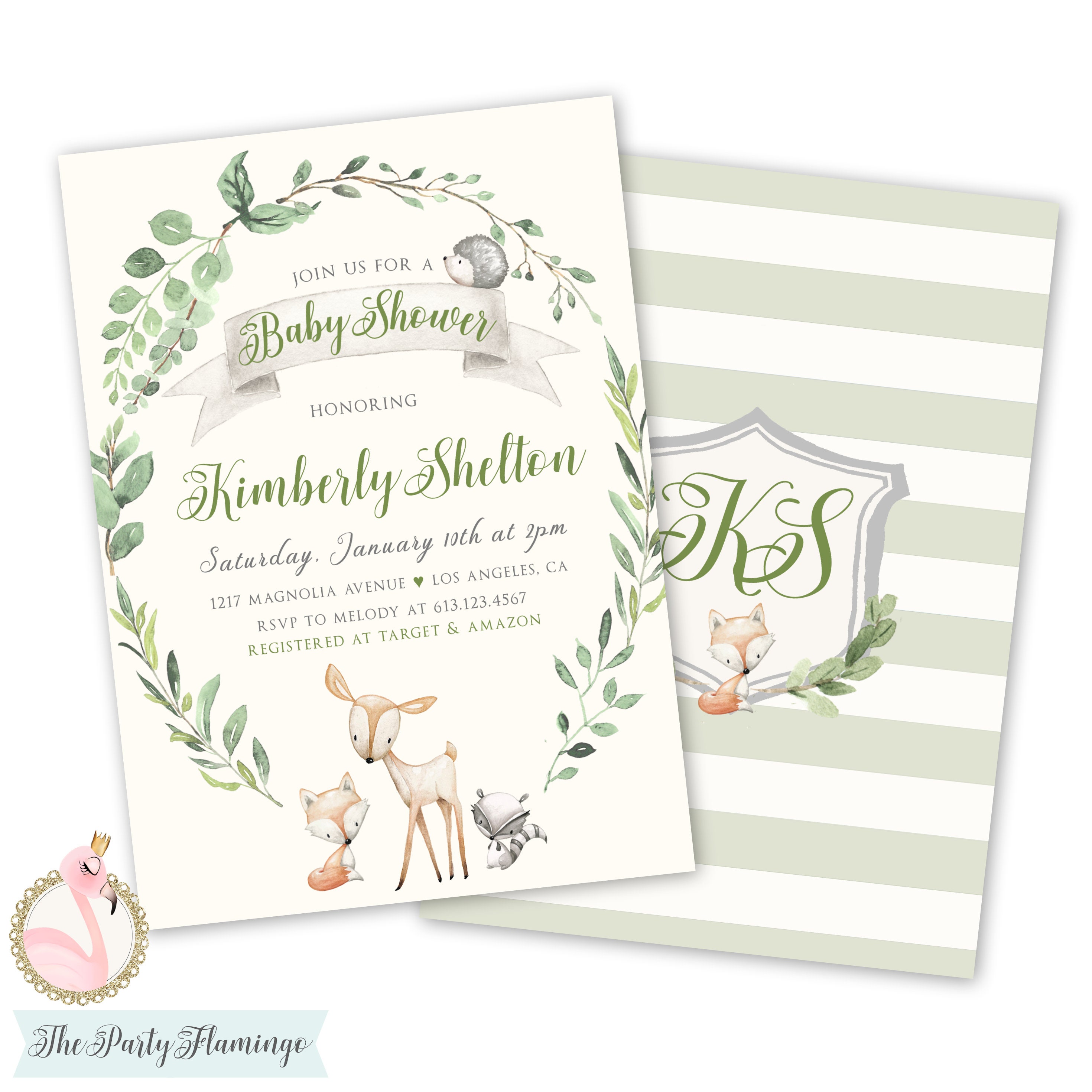 forest themed baby shower invitations