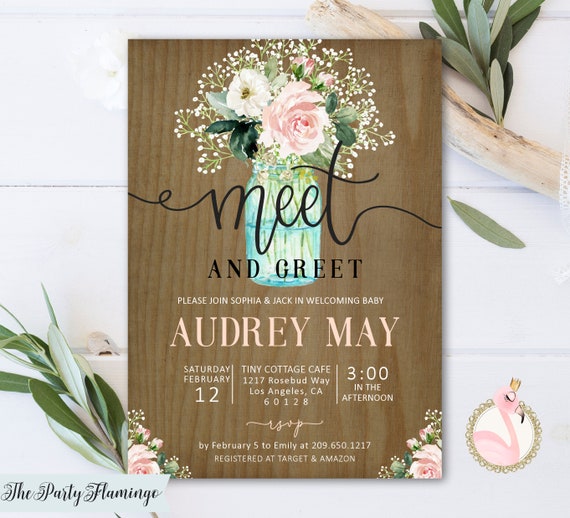 Meet and greet baby invitations sip n see invitation baby Etsy