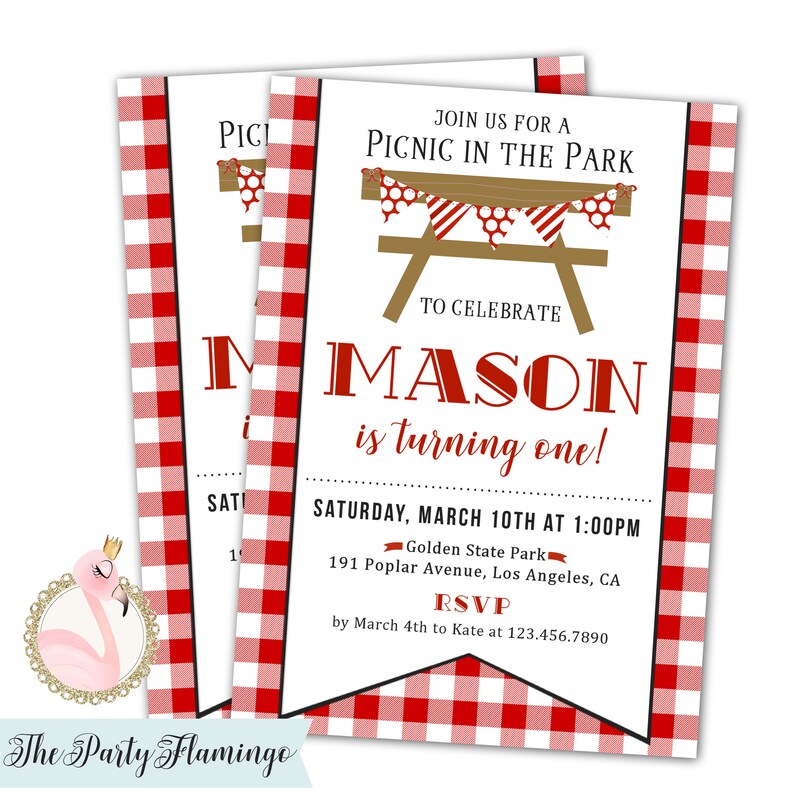 Picnic Invitation Picnic in the Park Birthday Invitations | Etsy