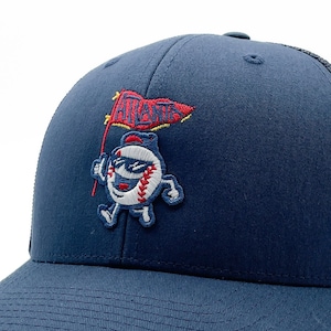 Navy  &quot;Rally Cap&quot; Hat | Baseball Trucker Hat | Tomahawk Chop | Braves | Patch Hat | Golf | ATL | Cap | Father&#39;s Day
