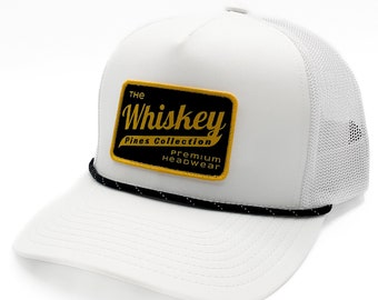 Gorra de cuerda blanca de Whiskey Pines Gorra de camionero tipo  snapback