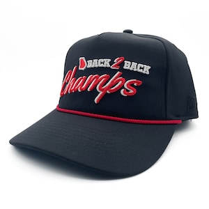 Sombrero de cuerda negro "Back 2 Back" / bordado 3D / Fútbol universitario / Tradición / Gorra de golf de cuerda / Sábados / Día de juego