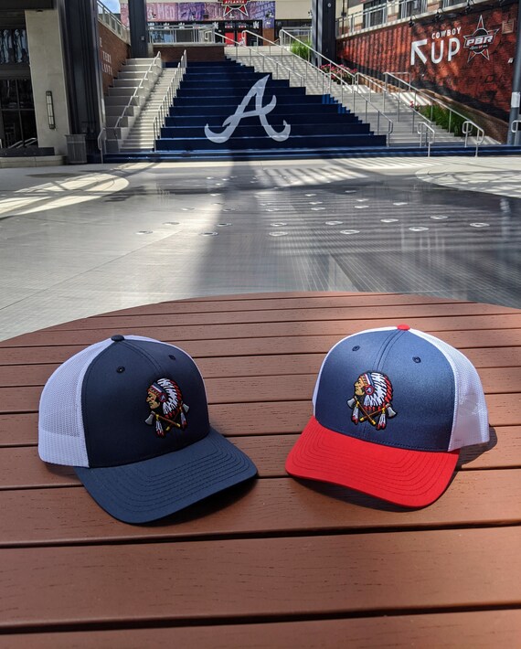 Red, White & Blue Atlanta Indian Head Hat | Baseball Trucker Hat 