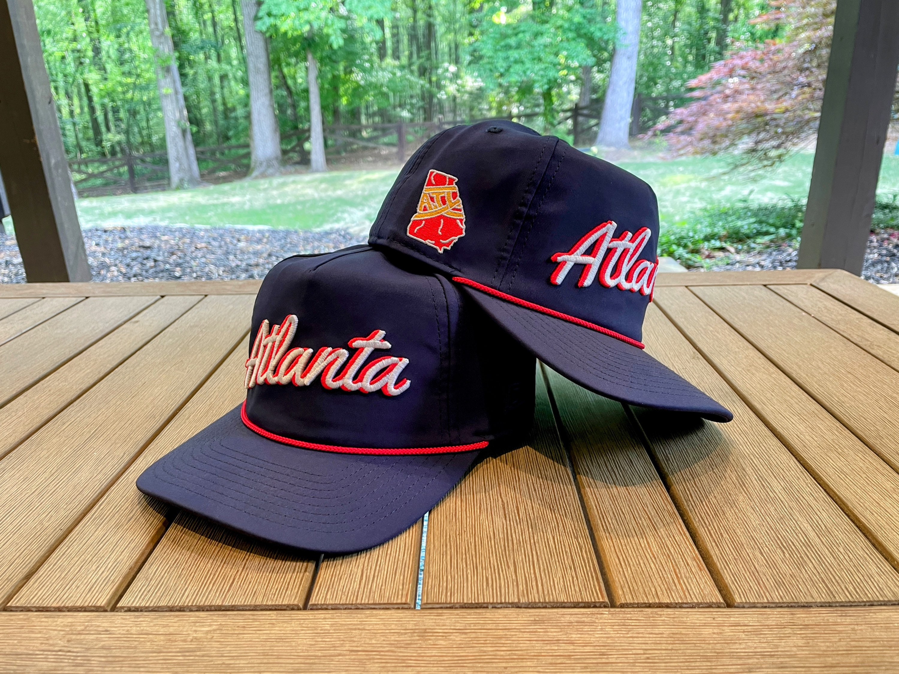 Navy atlanta Rope Hat Baseball Trucker Hat Tomahawk Chop 3D Embroidered  Golf ATL Cap Father's Day 