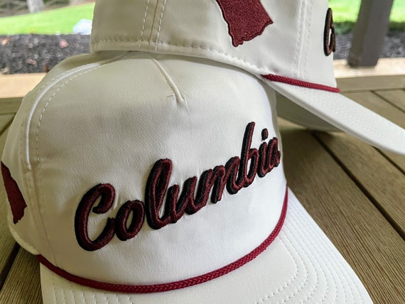 White Columbia, SC Rope Hat | 3D Embroidery | College Football | Tradition | Rope Golf | Saturdays | Gameday | State of South Carolina
