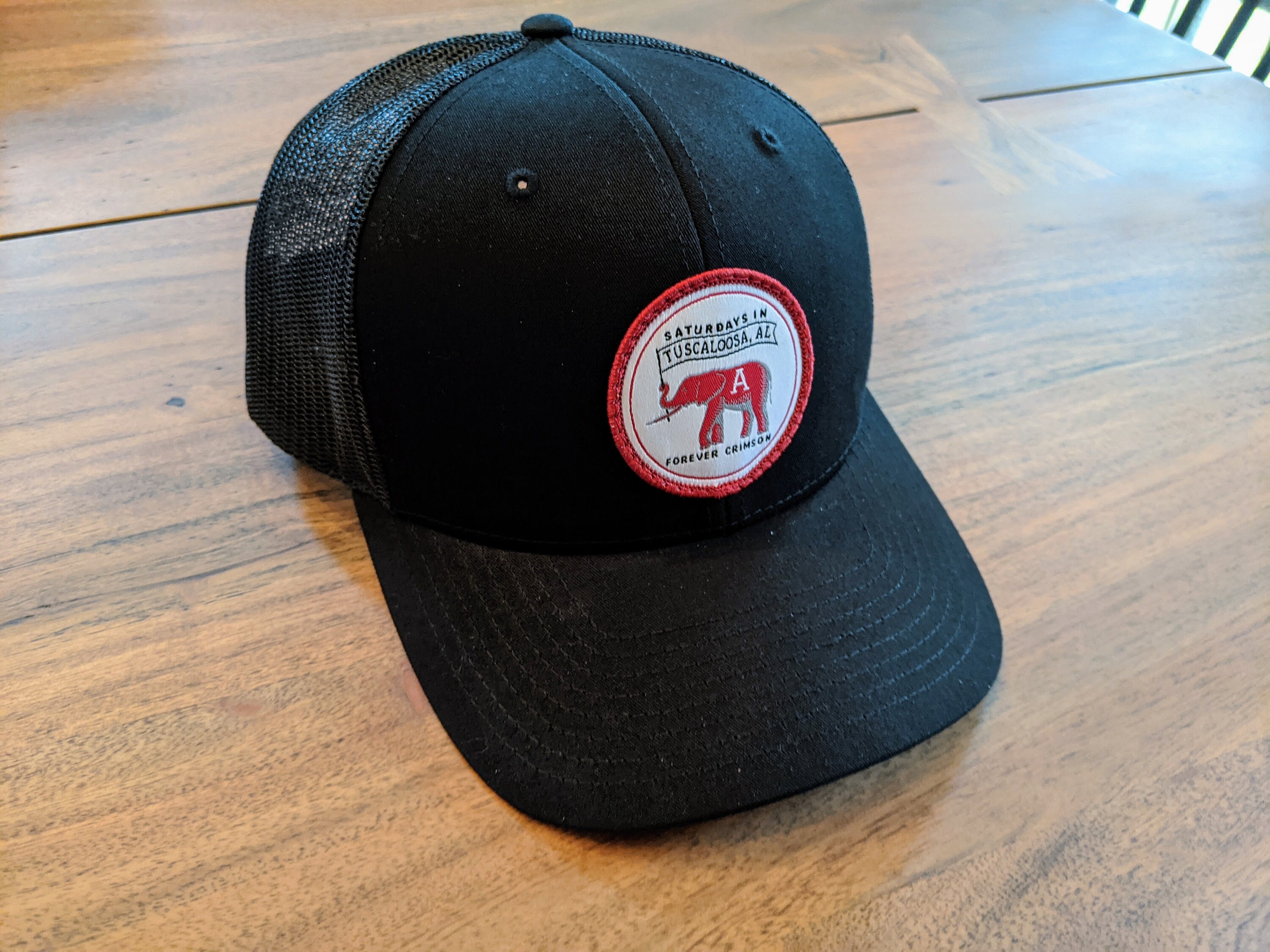 Black Alabama Football Hat Trucker Roll 
