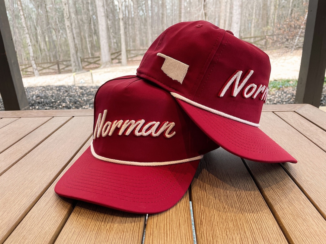 Crimson norman, Ok Rope Hat 3D Embroidery College Football Tradition