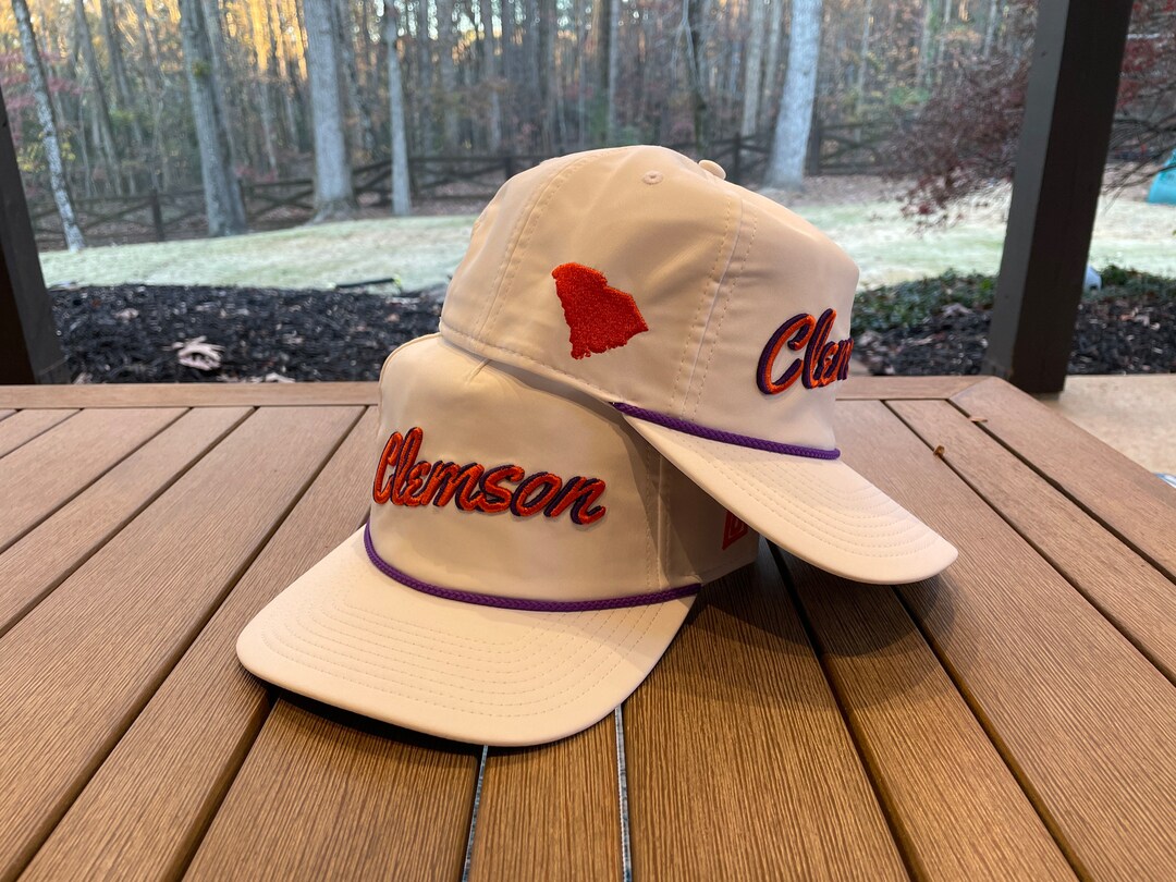 White clemson Sc Rope Hat 3D Embroidery Etsy
