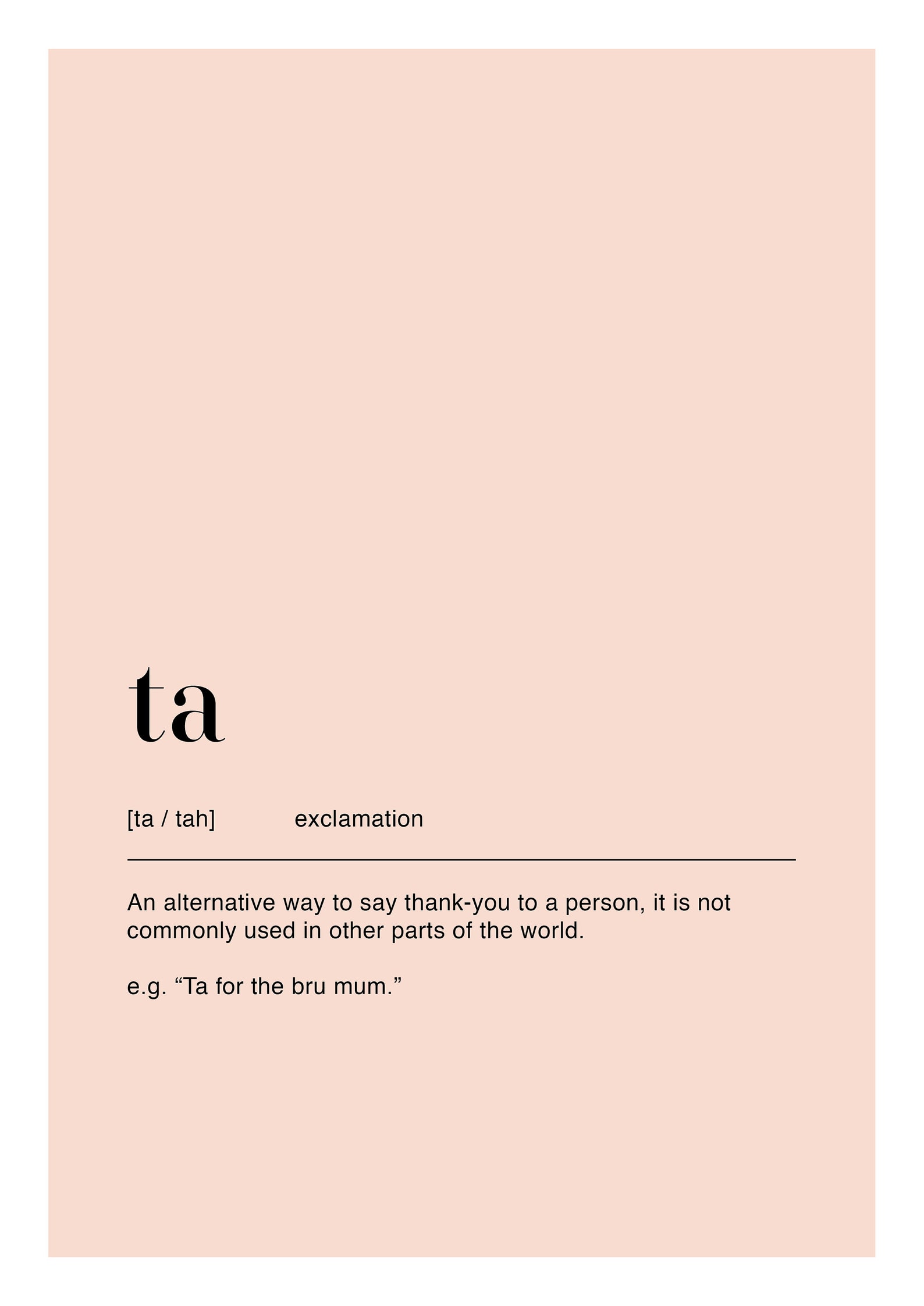 Ta Definition Print Home Decoration Etsy
