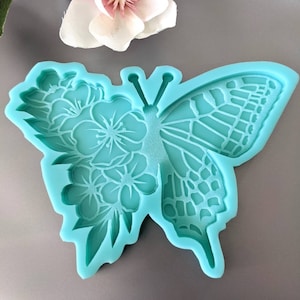5&quot; Butterfly Hibiscus Silicone Mold / Butterfly Flower Mandala Mold / Concrete Mold / Soap Mold