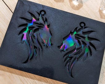 Holo Dragon Head Silicone Mold: Resin Earring, Keychain