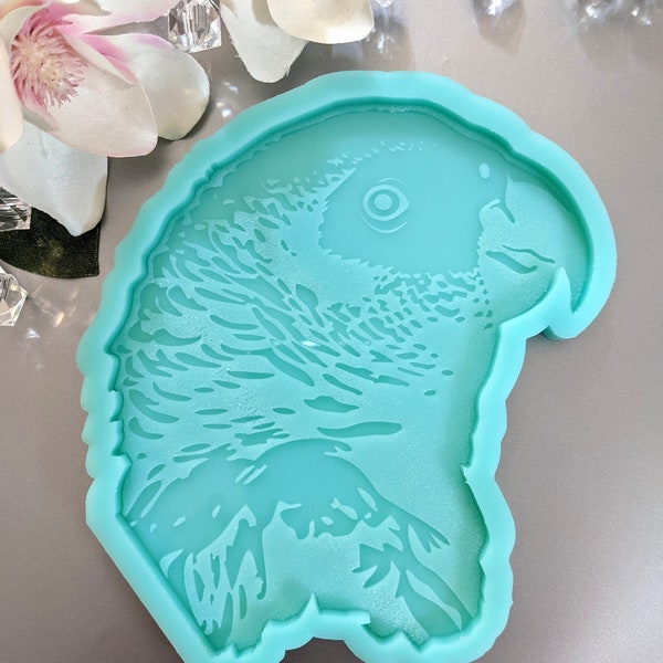 African Grey Parrot Head Silicone Mold / Resin Mold / Concrete Mold / Coaster Mold