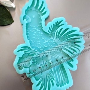 Feathered Parrot Hibiscus Coaster-Size Silicone Mold / Resin Mold / Concrete Mold image 4