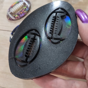 Holographic Football Silicone Earring Mold / Resin Mold