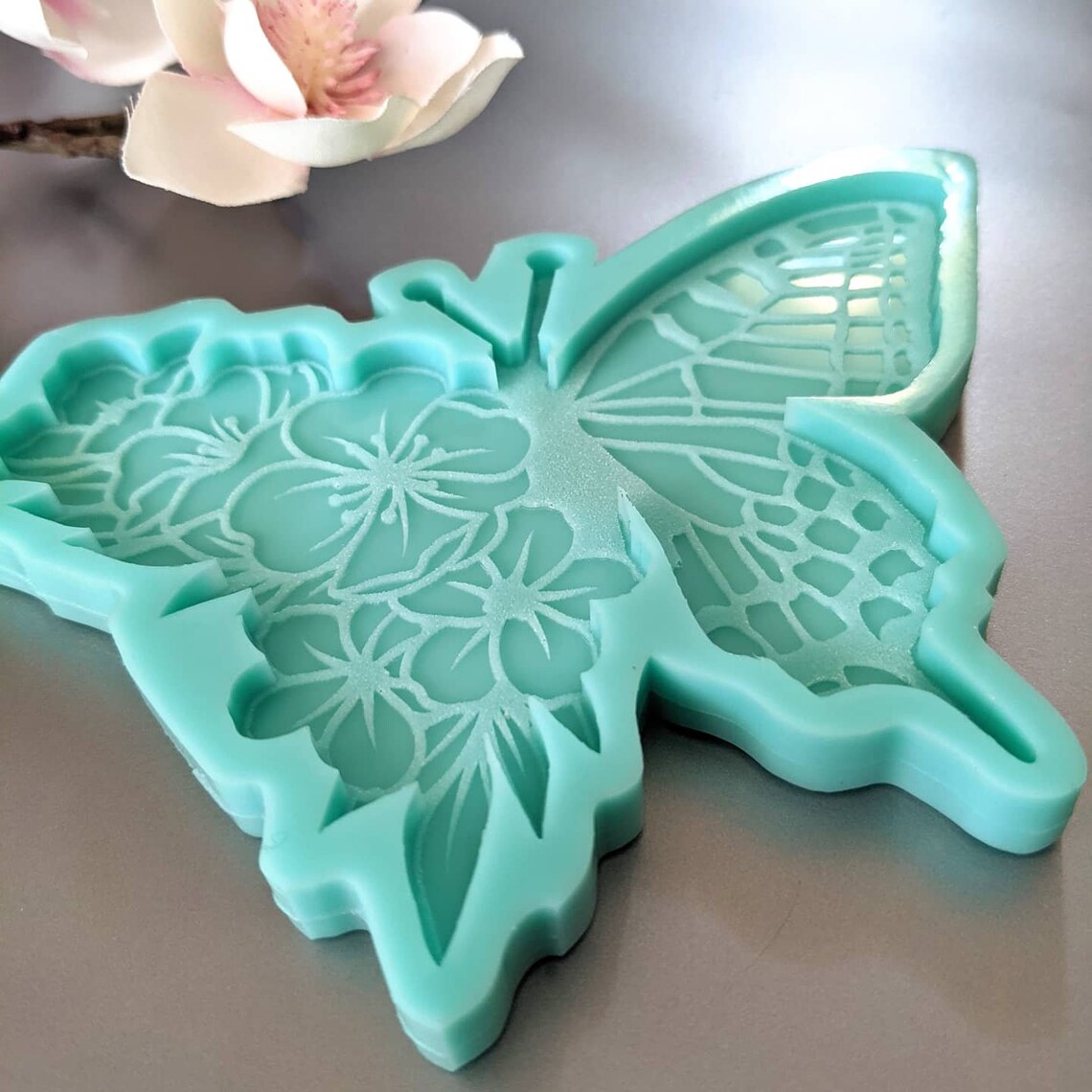 5 Butterfly Hibiscus Silicone Mold / Butterfly Flower Etsy