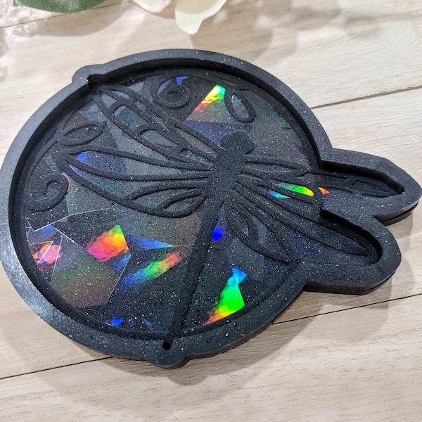 Holographic Dragonfly Coaster Mold / Resin Mold / Candy Mold