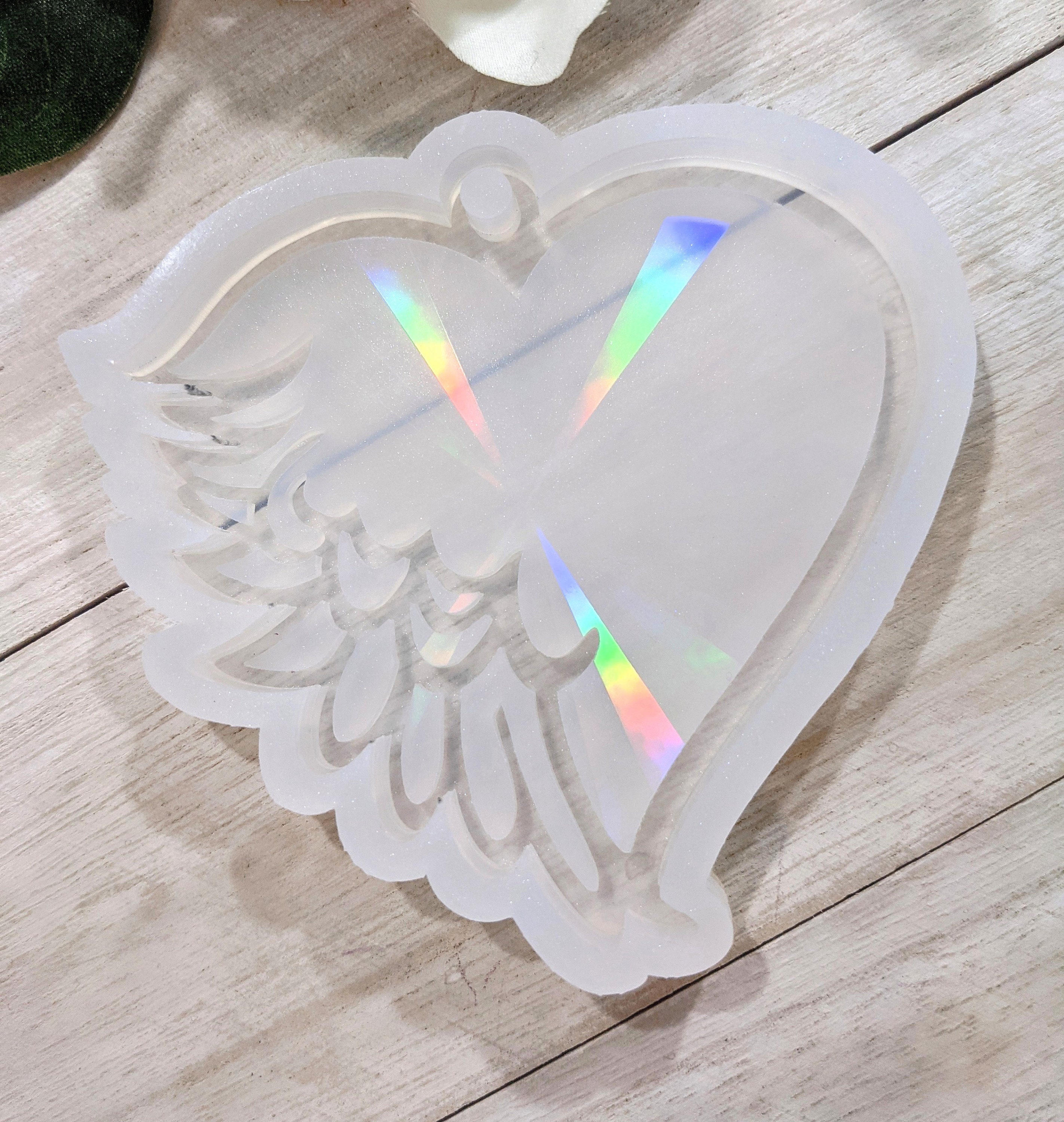 Wings Tray Mold, Heart Rolling Tray Resin Mold, Feather Shape Jewelry Tray  Silicone Mold, Love Mirror Mold, Plate Epoxy Resin Casting Mold 