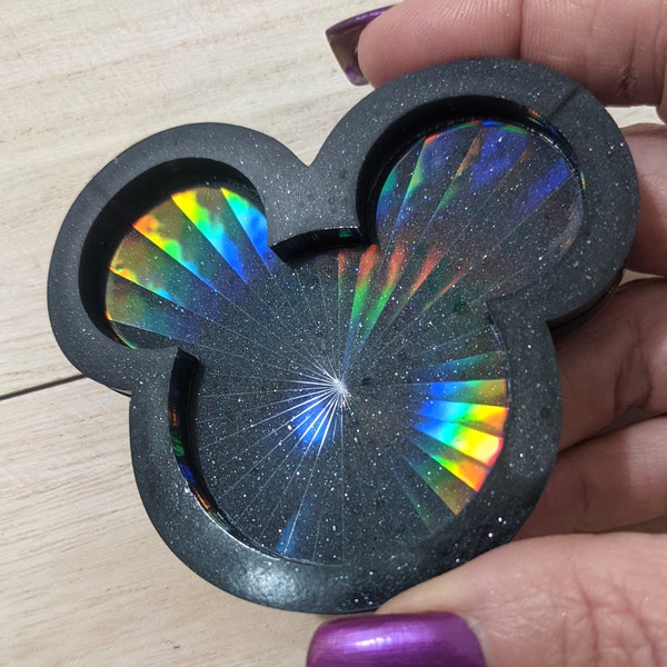 Moule en silicone holographique Mickey en spirale / Moule à chocolat / Moule en résine / Moule à bonbons