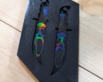 Holo "Scream" Knife Earrings Silicone Mold / Resin Mold / Pendant / Key Chain