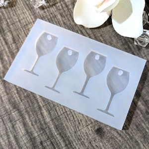 Wine Glass Silicone Earring Mold / Resin Mold / Pendant Mold