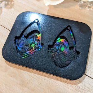 Holographic Ocean Wave Silicone Earring Mold / Resin Mold
