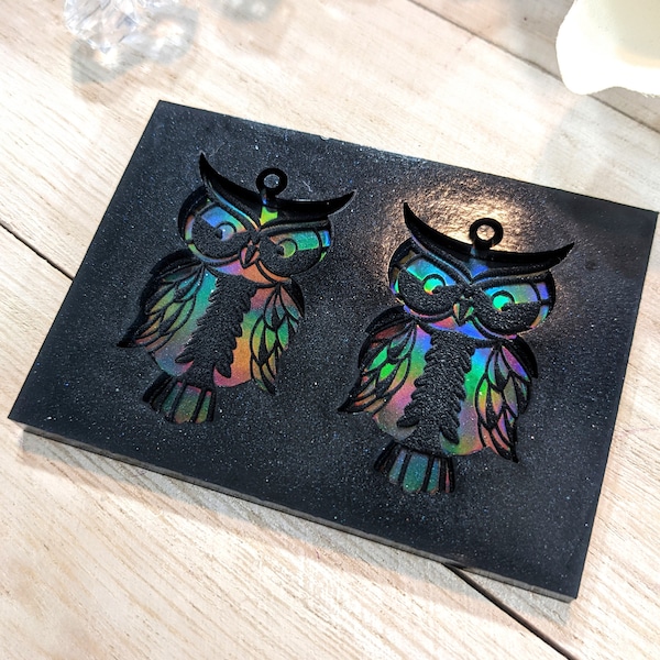 Holo Owl Earrings & Pendant Silicone Mold / Resin Mold / Chocolate Mold / Candy Mold / Pendant / Key Chain