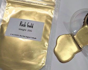 Premium Float Effect Metallic Mica / Rich Gold / Epoxy Resin / NEW / Super Fine / Alcohol Ink / Float to Top Mica Pigment / Gold