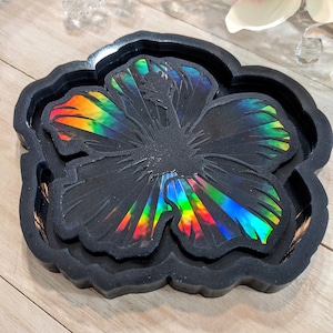 Holo Hibiscus Sun Catcher Silicone Mold / Resin Mold / Chocolate Mold / Candy Mold / Coaster Mold