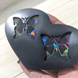 Holographic Etched Butterfly Silicone Earring Mold / Pendant Mold / Resin Mold