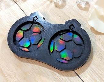 Holographic Soccer Silicone Earring Mold / Resin Mold