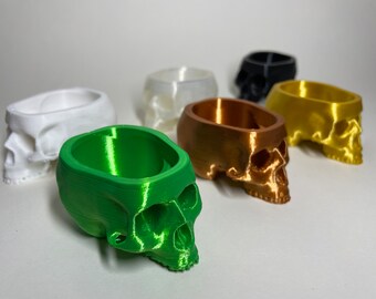 Mini Skull Planter / Maceta / Organizador de escritorio / Guitar Pick Holder