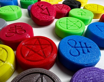 Guitar Pedal Topper Button - 3 Pack - Random Assorted Colors - Occult Symbol