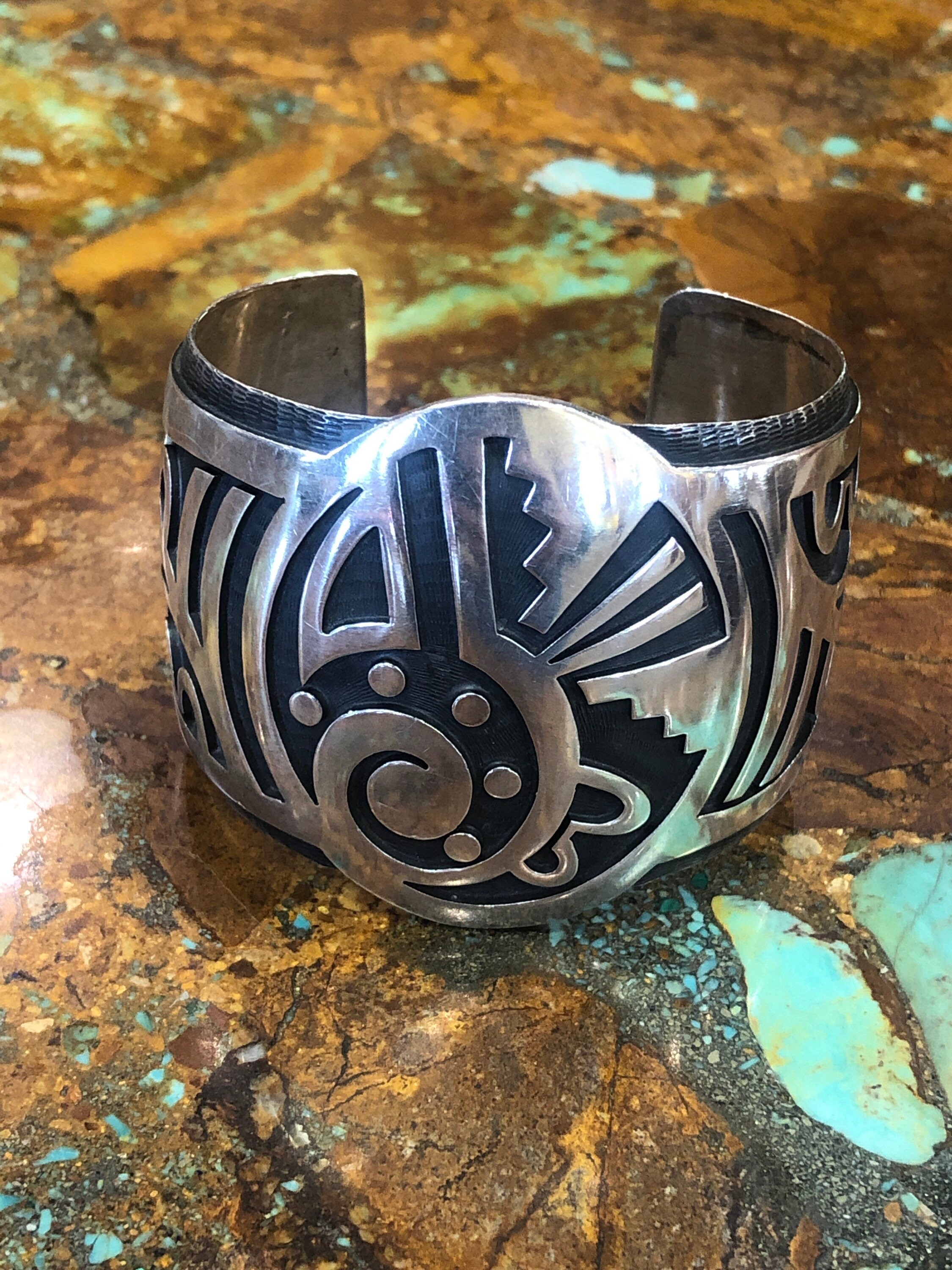 HOPI HANDMADE sterling silver Symbols designs Cuff Bracelet | Etsy