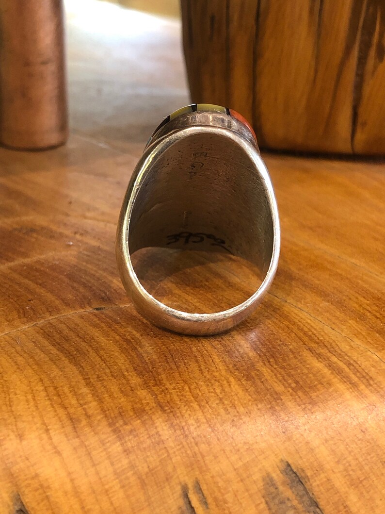 Mens Zuni Multi stone inlay Ring