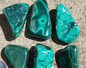 You Choose: (One) Polished Natural Green Malachite Specimen from Congo